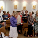 CWL leaders and national convention organizers gathered for Mass Aug. 9 at the Cathedral of the Holy Family in Saskatoon. (Photo by Kiply Lukan Yaworski, Catholic Saskatoon News)