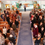 A closing Mass for Sacred Heart Parish in Lancer, SK, was held Nov. 17, with Bishop Mark Hagemoen presiding. The parish established by the Oblates of Mary Immaculate in 1913 is being decomissioned. (Photo by Crystal Bosch)