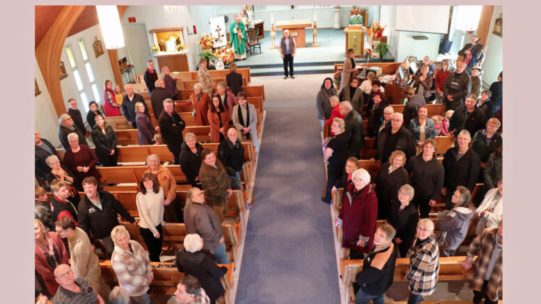 A closing Mass for Sacred Heart Parish in Lancer, SK, was held Nov. 17, with Bishop Mark Hagemoen presiding. The parish established by the Oblates of Mary Immaculate in 1913 is being decomissioned. (Photo by Crystal Bosch)