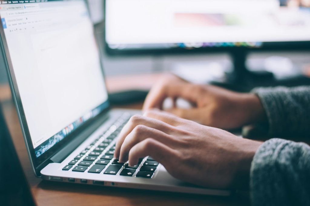 Writing at a computer
